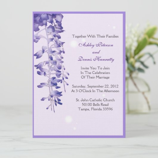 Lavendel Einladung (Stehend Vorderseite)