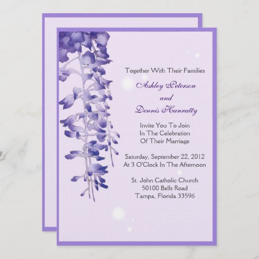 Lavendel Einladung (Vorne/Hinten)