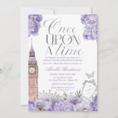 Lavendel einmal auf die Zeit Prinzessin Baby Dusch Einladung (Vorderseite)