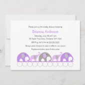 Lavendel-Elefanten Babydusche / Sprinkle lädt ein Einladung (Vorderseite)