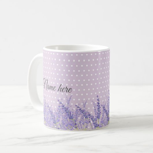 Lavendel, elegant, modern, trendig, floral , lila kaffeetasse (Vorderseite Links)