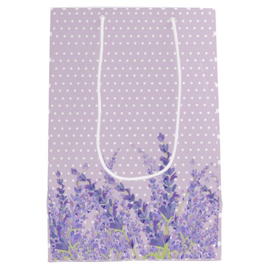 Lavendel, elegant, modern, trendig, floral , lila mittlere geschenktüte (Rückseite)