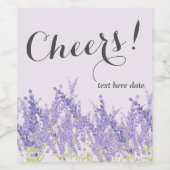 Lavendel, elegant, modern, trendig, floral , lila weinetikett (Einzelnes Label)