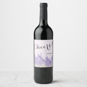 Lavendel, elegant, modern, trendig, floral , lila weinetikett