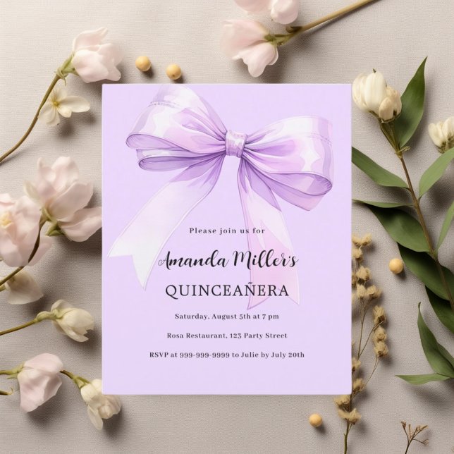 Lavendel elegante Quinceanera Einladung (Von Creator hochgeladen)