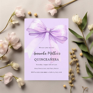 Lavendel elegante Quinceanera Einladung