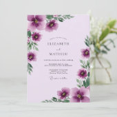 Lavendel-Elegante Wasserfarben-Hochzeit Einladung (Stehend Vorderseite)