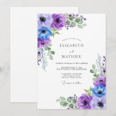 Lavendel Elegantes Frühlingshochzeit Einladung (Vorne/Hinten)