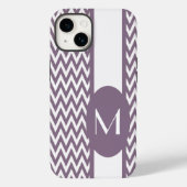 Lavendel Elegantes Zickzack Design mit Monogramm Case-Mate iPhone Hülle (Rückseite)