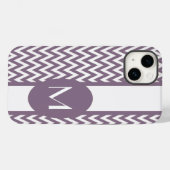 Lavendel Elegantes Zickzack Design mit Monogramm Case-Mate iPhone Hülle (Rückseite (Horizontal))