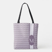 Lavendel Elegantes Zickzack Design mit Monogramm Tasche (Rückseite)