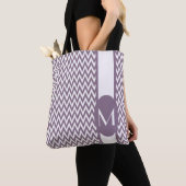 Lavendel Elegantes Zickzack Design mit Monogramm Tasche (Von Nahem)