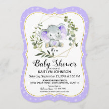 Lavendel Elephant Modern Baby Dusche