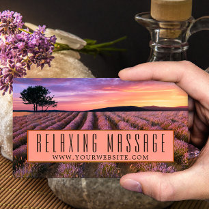 Lavendel Entspannende Massage Therapist Business C Visitenkarte