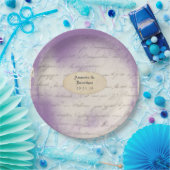 Lavendel-Ephemera-Typografie-Hochzeit Pappteller (Party)