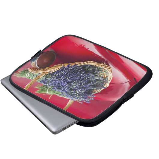 Lavendel Erholung auf alten Lieferwagen LKW Laptopschutzhülle (Vorne Knopf)