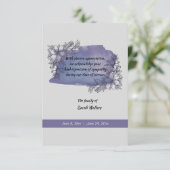 Lavendel-Erinnerungs-Trauerfall danken Ihnen Dankeskarte (Stehend Vorderseite)