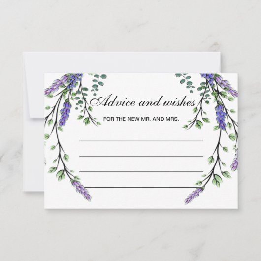 Lavendel eucalyptus boho Ratschläge und Wünsche Ka Einladung (Vorderseite)