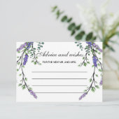 Lavendel eucalyptus boho Ratschläge und Wünsche Ka Einladung (Stehend Vorderseite)