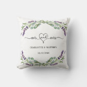 Lavendel eucalyptus mr mrs names wedding kissen (Vorderseite)