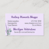Lavendel Eucalyptus Natural Healing Business Cards Visitenkarte (Vorderseite)