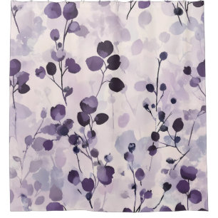 Lavendel Eucalyptus Watercolor Floral Duschvorhang
