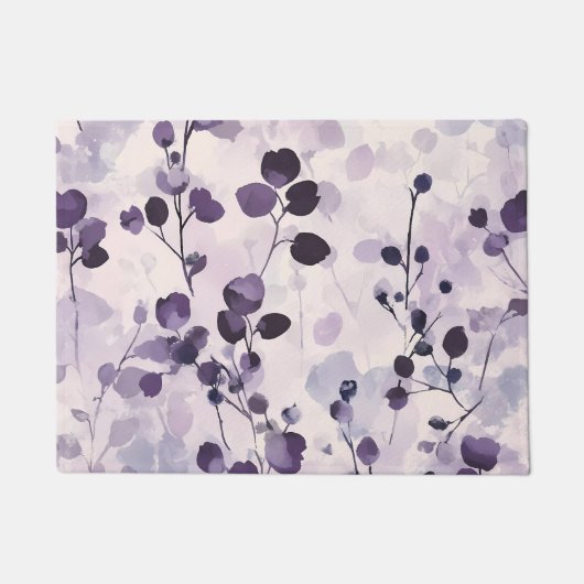 Lavendel Eucalyptus Watercolor Floral Fußmatte (Vorderseite)
