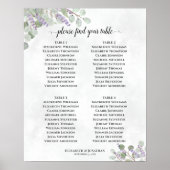 Lavendel Eukalyptus 4 Tabelle Hochzeitstabelle Poster (Vorne)