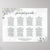 Lavendel Eukalyptus 8 Tabelle Hochzeitstabelle Poster (Vorne)