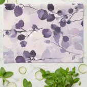 Lavendel-Eukalyptus-Aquarell-Blumen Geschirrtuch (Gefaltet)