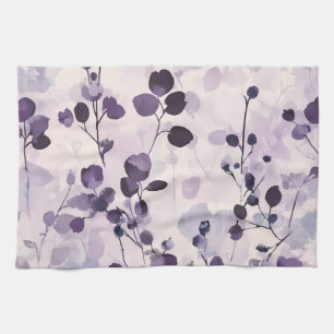 Lavendel-Eukalyptus-Aquarell-Blumen  Geschirrtuch