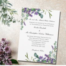Lavendel-Eukalyptus-Elegante formelle Hochzeit