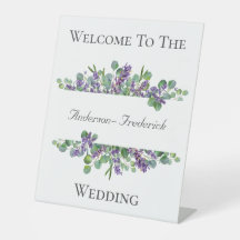Lavendel-Eukalyptus-Elegantes Hochzeits-Willkommen
