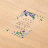 Lavendel-Eukalyptus-Hochzeit Acryleinladungen (Ablage )