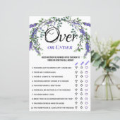 Lavendel Eukalyptus Over under Brautparty Game (Stehend Vorderseite)