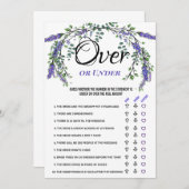 Lavendel Eukalyptus Over under Brautparty Game Einladung (Vorne/Hinten)