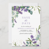 Lavendel Eukalyptus QR-Code Foto Hochzeit Save The Date (Vorderseite)