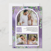 Lavendel Eukalyptus QR-Code Foto Hochzeit Save The Date (Rückseite)