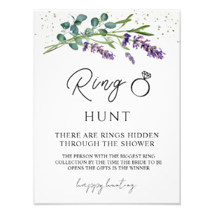 Lavendel Eukalyptus Ring Hunt Brautparty Game Fotodruck