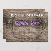 Lavendel Eukalyptus romantisches rustikales Brautp Einladung (Vorne/Hinten)