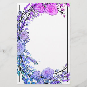 Lavendel, Eukalyptus, rosa lila aquamarine Rose Briefpapier