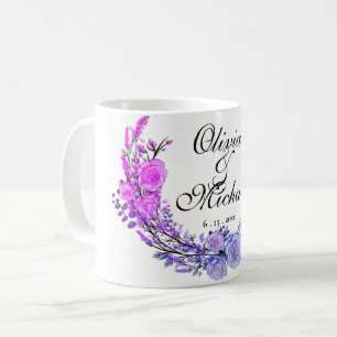 Lavendel, Eukalyptus, rosa lila aquamarine Rose Kaffeetasse
