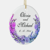 Lavendel, Eukalyptus, rosa lila aquamarine Rose Keramik Ornament (Rechts)