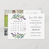 Lavendel Eukalyptus Save the Date Kalenderkarte (Vorne/Hinten)