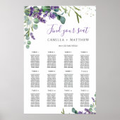 Lavendel Eukalyptus Wedding Chart Poster (Vorne)