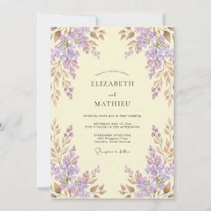 Lavendel-Ewiger Frühzeitiger Hochzeit Einladung