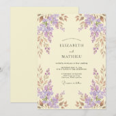 Lavendel-Ewiger Frühzeitiger Hochzeit Einladung (Vorne/Hinten)
