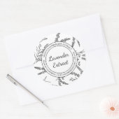 Lavendel Extract Sketch Modern Label Runder Aufkleber (Umschlag)