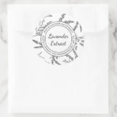 Lavendel Extract Sketch Modern Label Runder Aufkleber (Tasche)