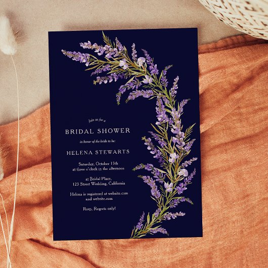 Lavendel Fall Blumenwasser-Brautparty Einladung